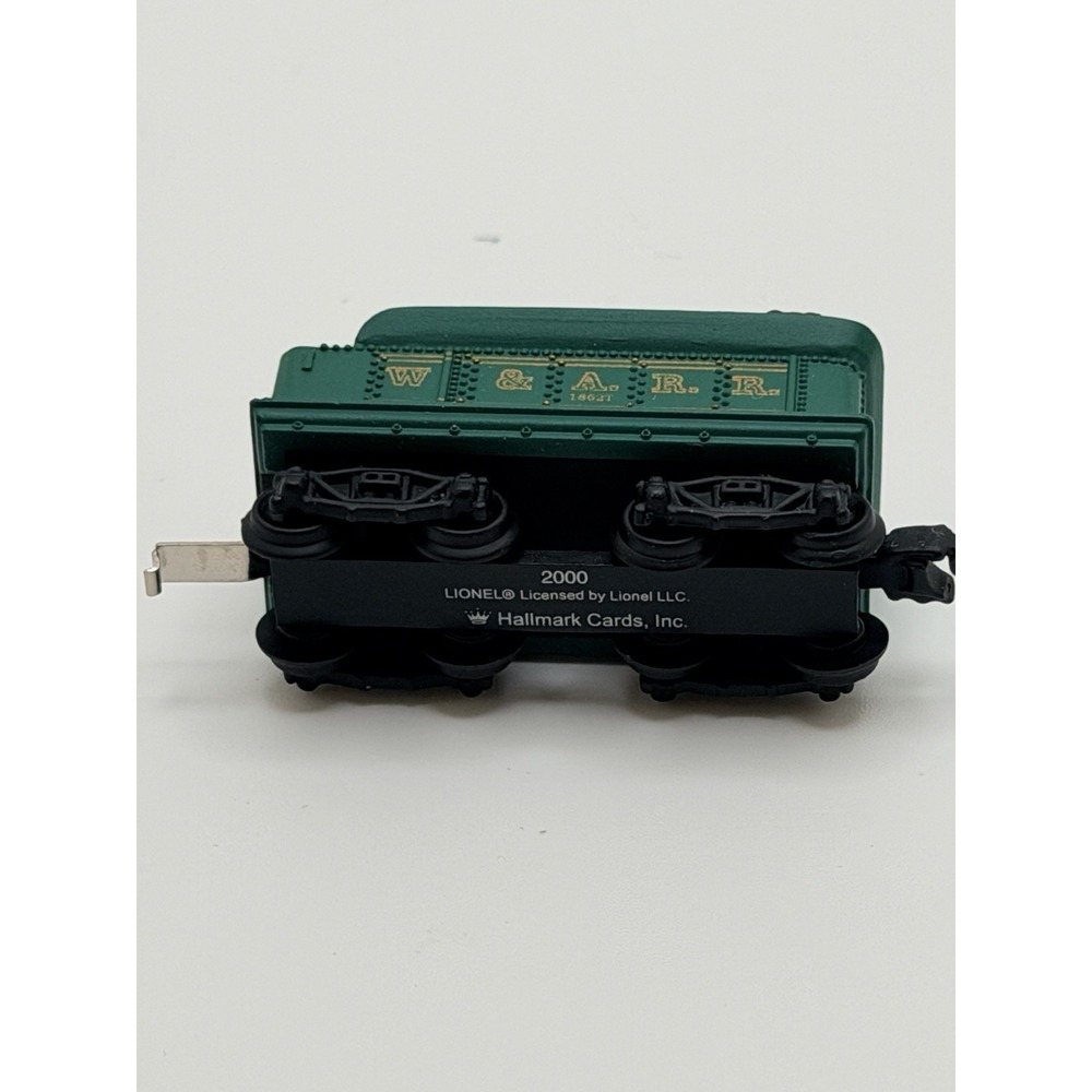 Vintage 2000 Hallmark Lionel Train Wood Car Green W&ARR 1867 Christmas Ornament